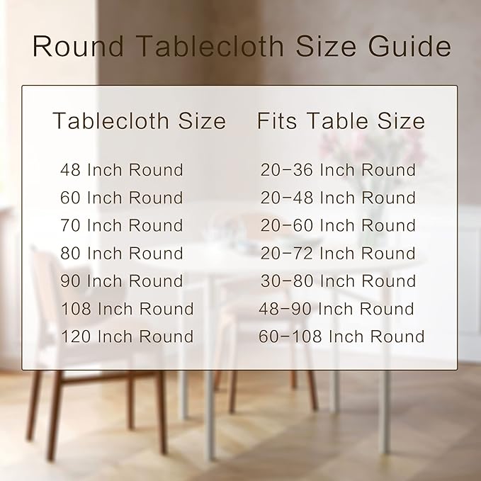 sancua Round Tablecloth - 90 Inch - Water Resistant Spill Proof Washable Polyester Table Cloth Decorative Fabric Table Cover for Dining Tables, Buffet Parties and Camping, Grey