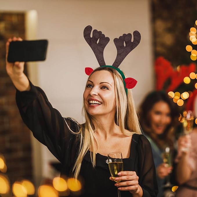 BQTQ 15 Pieces Christmas Headbands Party Hats Headbands for Christmas Holiday Favour