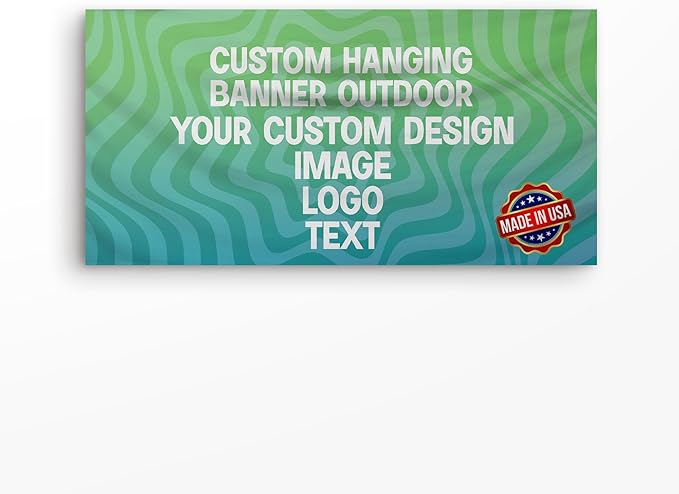 Custom Large Banner by BCB Print | Personalized Polyester Wall Hanging Banner for Outdoor Use | Add Your Image, Text, or Logo for Business, Birthdays, Graduations & Events | Made in USA | HD Print