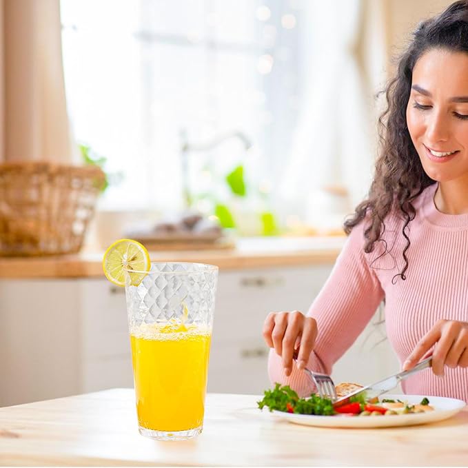 BPA-Free Plastic Tumblers 8 Pack (8x22oz) | Reusable Dishwasher Safe | Stackable Shatterproof Cups | Plastic Drinkware & Drinking Tumblers for Restaurant, Home, Party