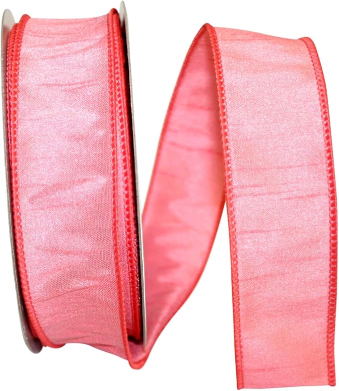 Reliant Ribbon 92975W-067-09H Dupioni Supreme Wired Edge Ribbon, 1-1/2 Inch X 20 Yards, Dusty Rose