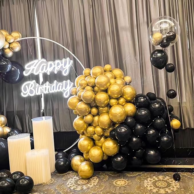 KAWKALSH 200pcs Black Balloons 5 Inch, Small Mini Latex Balloons for Party Birthday Baby Shower Anniversary Festival Arch Garland Decoration