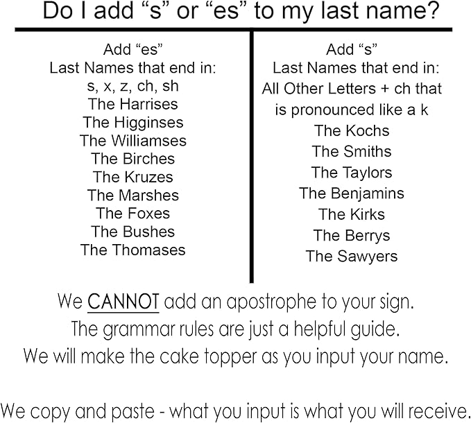 Personalized Wedding Cake Topper, Custom Name Bride and Groom Decoration, Traditional Wedding, Anniversary, Briday Shower Decor (The (Name))