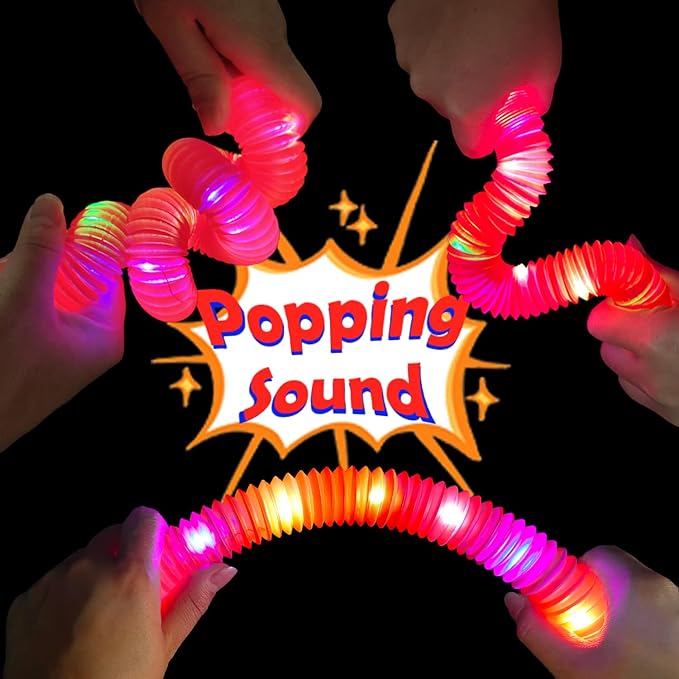 24 PCS Red Glow Sticks Party Favors for Kids, Christmas LED Light Up Necklaces Bracelets Accessories for Toddlers, Glow New Year Eve Party Supplies Birthday Dance Camping Decorations for Boys Girls