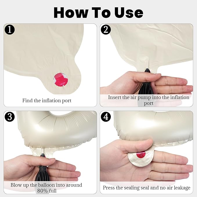 65 Pcs Cream Happy Birthday Balloons and 2 Sets A-Z Letters Foil Balloons, Beige 16 Inch Personalized Name Happy Birthday Banners for Wedding Baby Shower Anniversary Party Decorations (Cream)