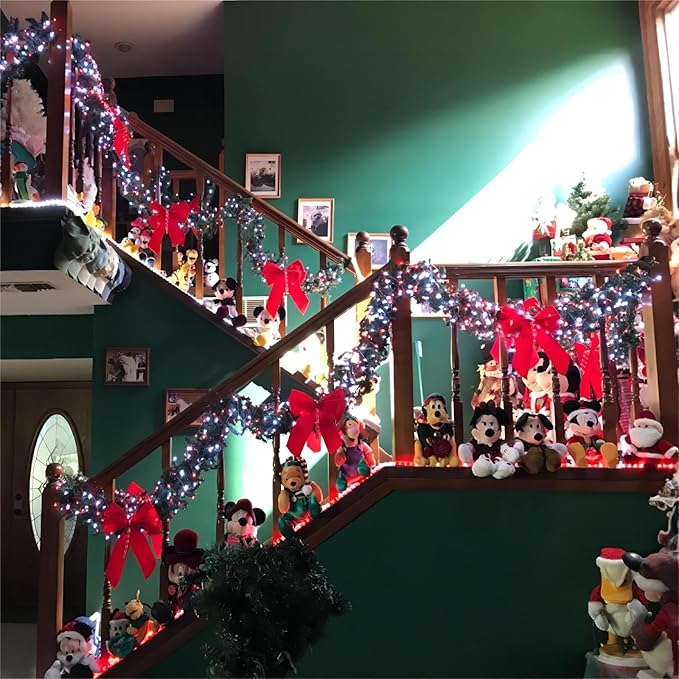 YEGUO 165ft 500 LED Red and White Christmas Lights Outdoor Waterproof, Clear Wire String Lights Indoor Plug in, 8 Modes Clear Wire Twinkle Tree Light for Xmas Party Garden