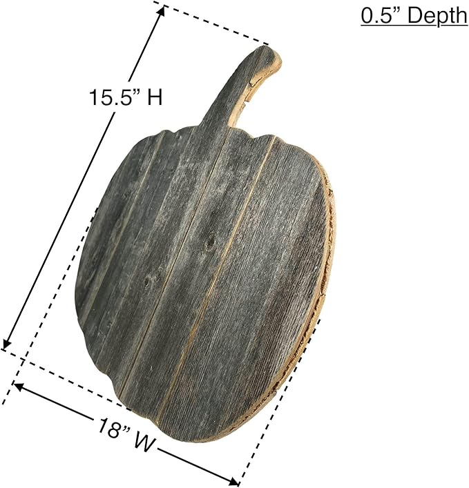 BARNWOODUSA Rustic Farmhouse Wood Pumpkin Fall Harvest Wall Décor for Autumn, Thanksgiving, Halloween, DIY Décor Natural Weathered Gray 18 inch Pumpkin Reclaimed and Recycled Wood