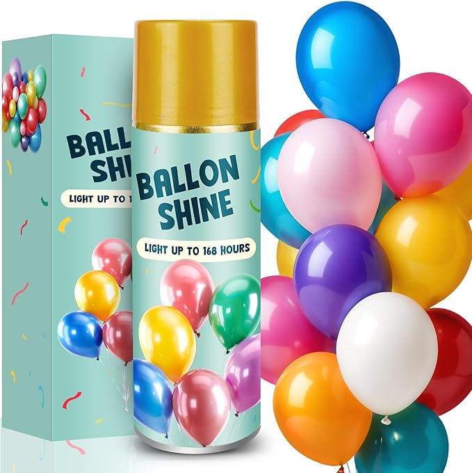 Balloon Shine Spray, 16 Oz High Shine Balloon Spray Odorless, Instant Shine and Lasting More than 7 Days, Waterproof, Perfect for Party, Weddings, and Other Celebrations