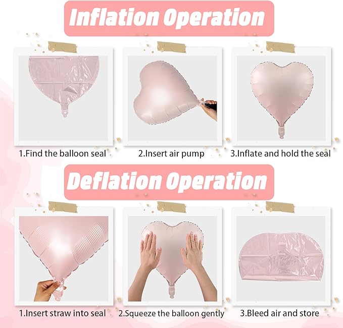 Baby Pink Heart Balloons, 18 Inch Pink Heart Shape Balloon, 12PCS Large Pastel Pink Helium Foil Heart Romantic Balloon for Girls Birthday Wedding Engagement Anniversary Princess Party Decoration