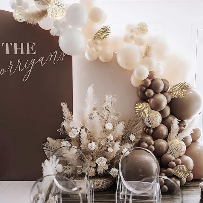 PartyWoo Dark Brown Balloons 50pcs 12 Inch Boho Coffee Neutral Fall Latex Helium Balloons for Bachelorette Baby Shower Anniversary Thanksgiving Birthday Autumn Theme Party Decorations Brown-F20