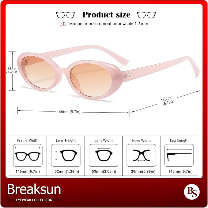 Retro Oval Sunglasses for Women Men Fashion Small Oval Sunglasses 90s Vintage Shades