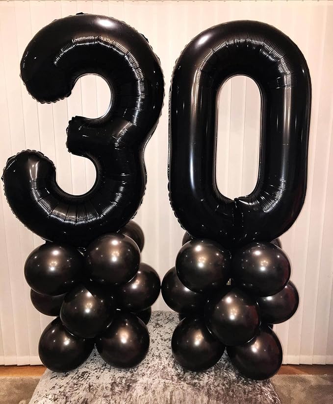 40 Inch Black 25 Number Balloons Giant Jumbo Huge 25 or 52 Foil Mylar Helium Number Digital Balloons Black Birthday Mylar Digital Balloons 25 Birthday Party 25th Anniversary Events Party Decorations