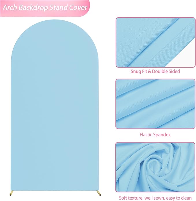 Wokceer 6.6 FT Wedding Arch Stand and Arch Cover, Metal Arch Stand with Arch Stand Cover for Birthday Party Wedding Ceremony Bridal Baby Shower Event Decor