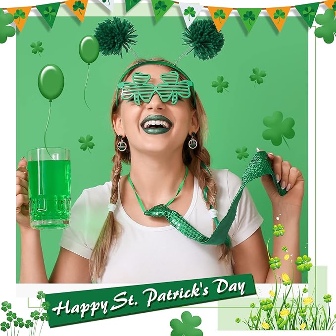 Censen 12 Pcs Christmas Pom Pom Headbands Spirit Party Headwear Tinsel Ponytails Head Bopper for Birthday Holiday