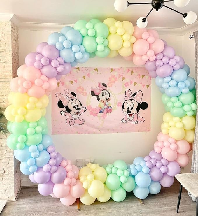 Bezente Pro Duralatex Pastel Balloons - 3.2g Premium 100 Pack 12 inch Multicolor Macaron Balloons for Long-Lasting Professional Party Decorations, Large Birthday Baby Shower