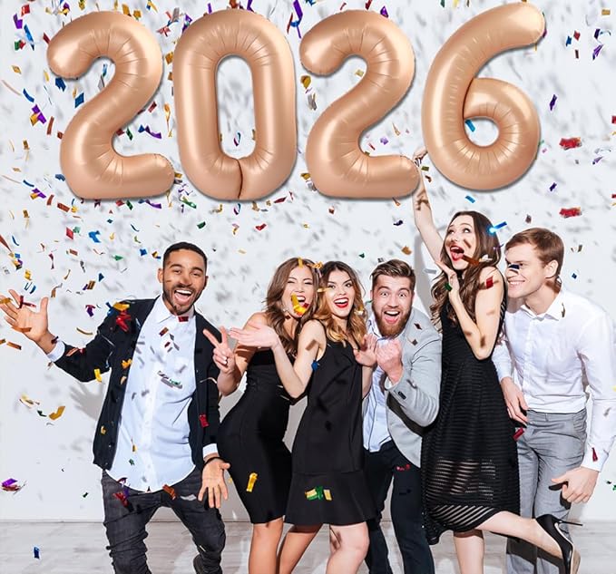 2026 Balloon - Light Brown Birthday Number Balloons, 40 Inch Large Foil Balloons for Men Women Boys Girls Light Brown Themed Birthday Decorations,Number 2026 Balloon
