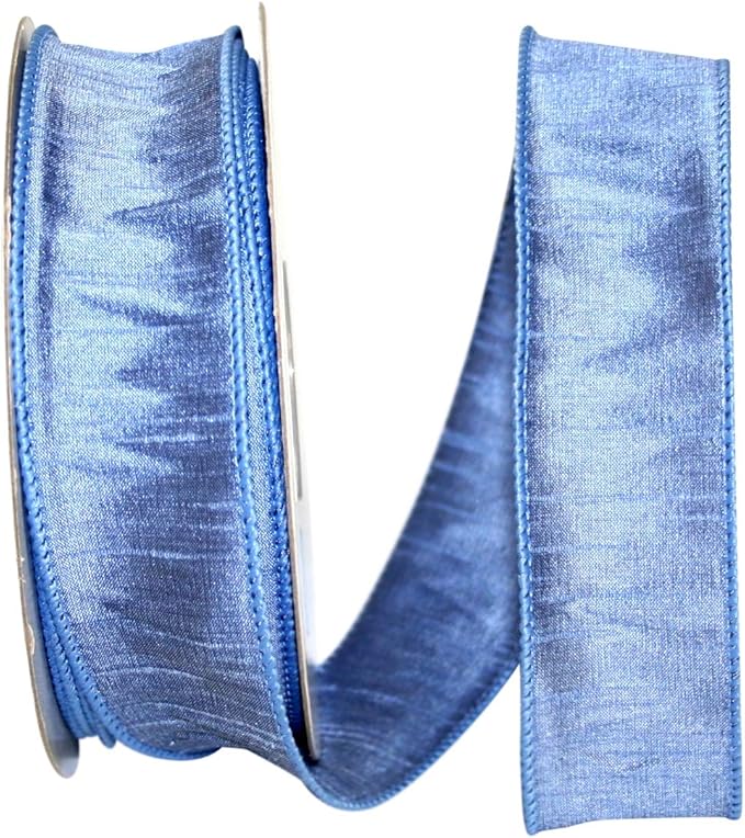 Reliant Ribbon 92975W-354-09H Dupioni Supreme Wired Edge Ribbon, 1-1/2 Inch X 20 Yards, French Blue