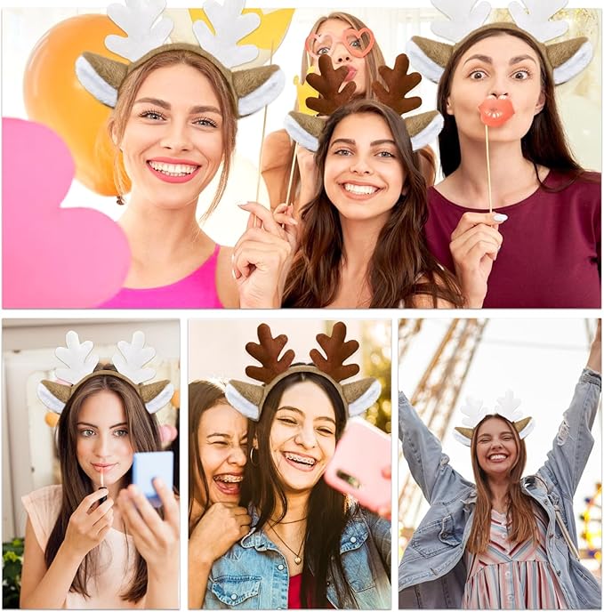 Reindeer Antlers Headband - Cute Deer Antlers for Xmas Party Favors