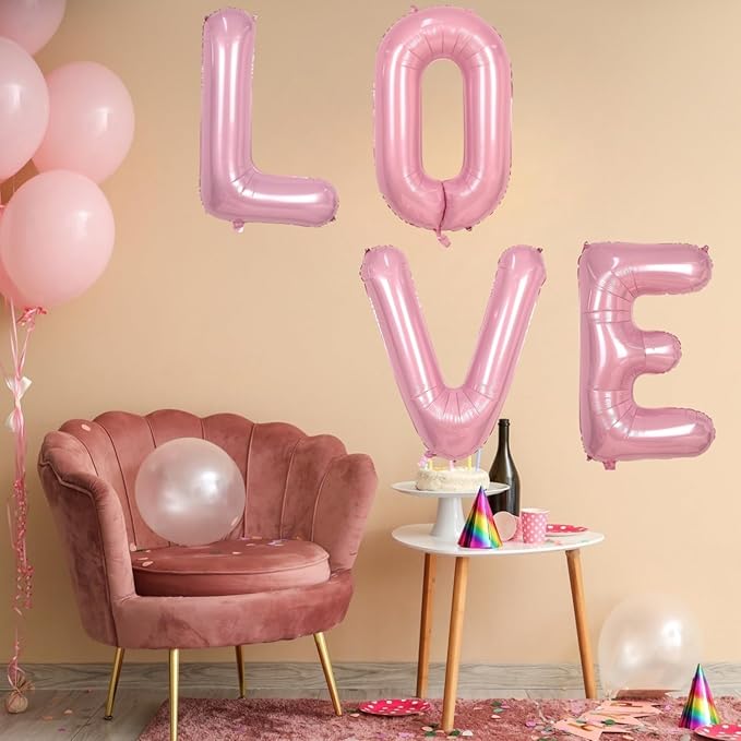 Pink Letter M Balloons,40 Inch M Balloons Letter Mylar Helium Large Pink M Balloon for Birthday Party Anniversary Decorations