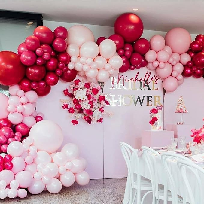 PartyWoo Pink Balloon Garland, 100 pcs Shades of Pink Different Sizes Pack of 36 Inch 18 Inch 12 Inch 10 Inch 5 Inch for Balloon Garland or Balloon Arch as Party Decorations, Birthday Decorations