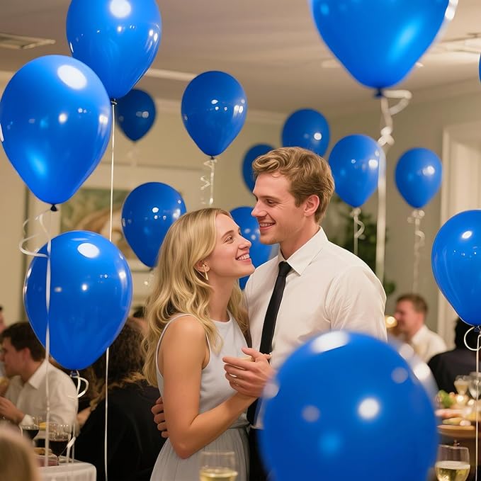KAWKALSH Blue Balloon 110pcs, 12 Inch Thickened Latex Party Balloons Helium Bright Color for Birthday Baby Shower Wedding Party Supplies Arch Garland Decoration