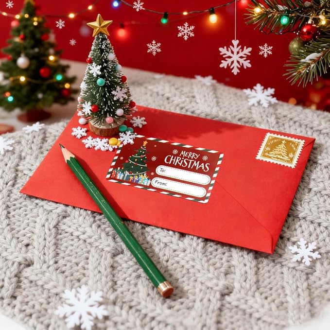 500 PCS Christmas Gift Tags, Gift Tags for Christmas Presents Name Tag Stickers, Holiday Stickers Gifts Wrapping Supplies Xmas Labels Decorations for Women Men Mom