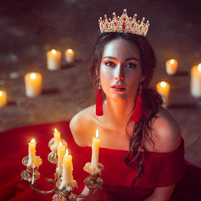 Crowns for Women - Tiaras for Women Crystal Queen Crown for Birthday Costume Party Celebration
