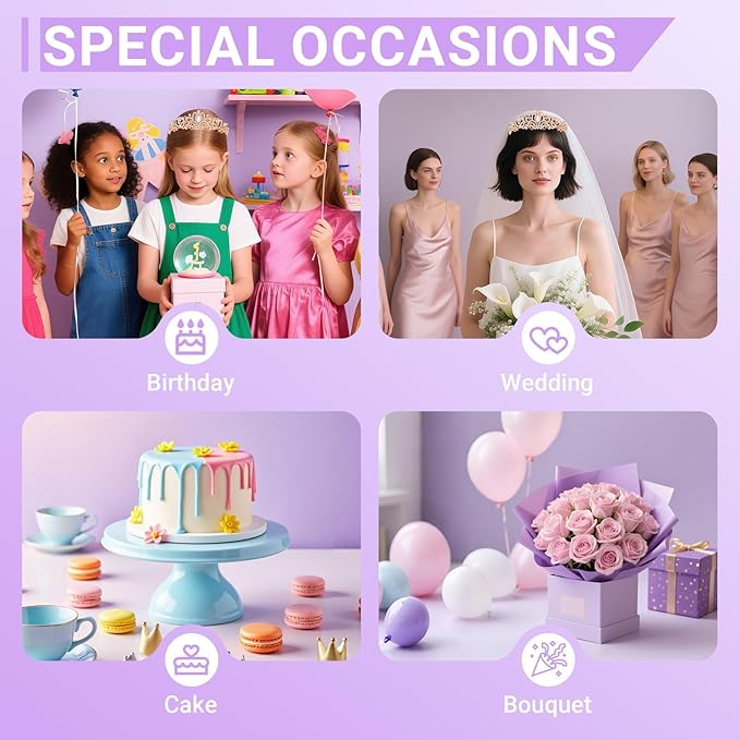 Tiara Crown for Women, Queen Tiara for Birthday Prom Bridal Party Custome Rose