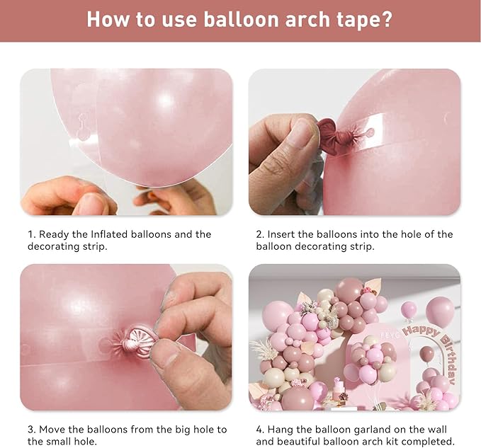 Dusty Pink Balloon Garland Arch Kit, Dusty Pink Light Pink Sand White Latex Party Balloon Boho Blush Nude Balloon Arch Kit for Baby Shower Birthday Bridal Shower Wedding Gender Reveal Party Decoration