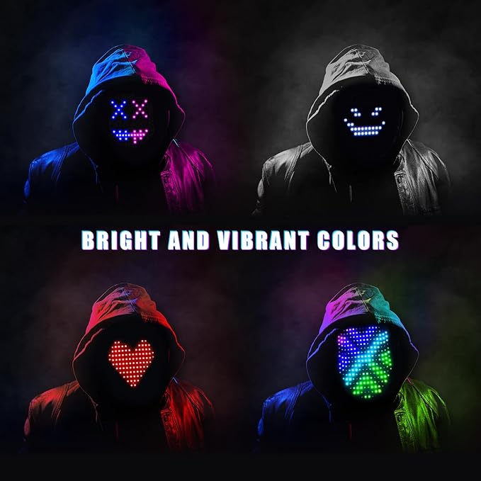 QAQ LED Mask Light Up Mask with Gesture Sensing, Cool Stuff Toys Gifts for Boys Girls, Cool Toys Gifts for Halloween Costumes Christmas Birthday Party