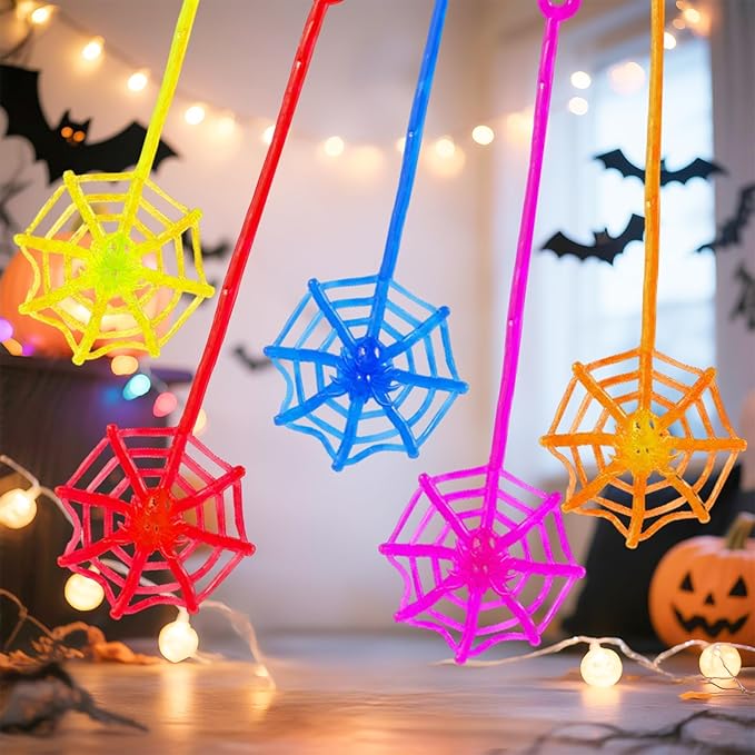 50 Pcs Spider Web Sticky Hands for Kids Bulk Halloween Party Favors Decorations,Pinata Stuffers for Kids,Spider Webs for Classroom Prizes,Halloween Goodie Bags Stuffers Sticky Hands Toys for Boys Girl