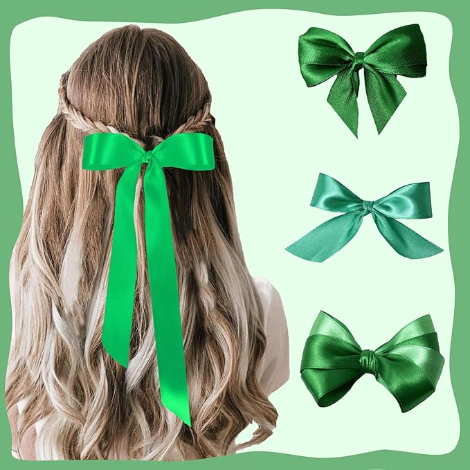150 Yards Green Satin Ribbon 1 Inch 6 Rolls Assortment Ribbons for Crafts Gift Wrapping Flower Bouquet Wedding Invitations Birthday Party Festival Decoration Hair Bows