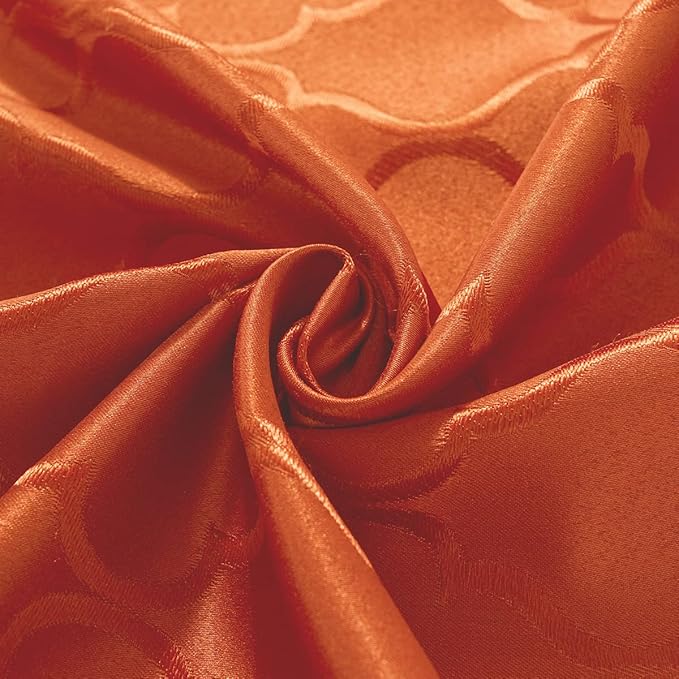 Jacquard Tablecloth Flower Patterns Polyester Table Cloth Spill Proof Dust-Proof Wrinkle Resistant Table Cover for Kitchen Dining Decorations (Rectangle/Oblong 60" x 120" (10-12 Seats),Rust)
