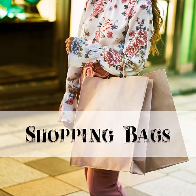 COGLARING 50Pcs Black Gift Bags with Handles - 11x5.9x11 Inch Paper Bag for Parties, Shopping, Grocery & Takeout - Black Paper Gift Bags Bulk