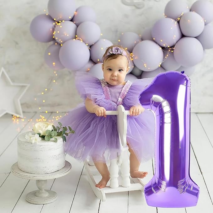 Purple Number Balloons, 40 Inch Purple Balloon 0.Birthday Decoration Children Girls Boys