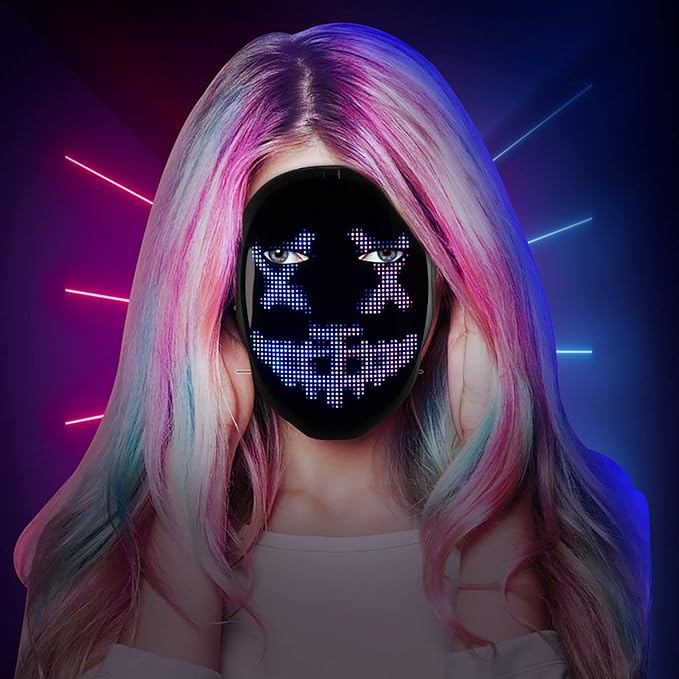 Gootus Face Transforming LED Mask with App Controlled - Halloween Costumes for Kids, Light Up Mask with Gesture Sensing, Boys Toys Gifts for Birthday Costume Christmas