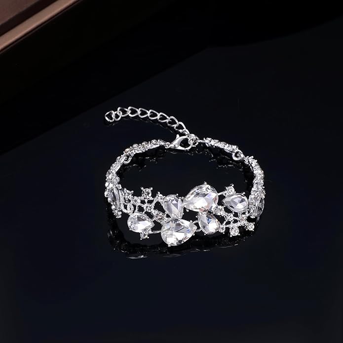 Kamirola Tiaras and Crowns for Women,Tiaras Earrings Necklace, Crystal Bridal Jewelry Set(TR83