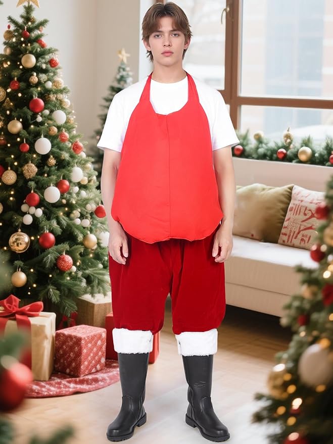 Santa Claus Fake Belly Padded Tummy - Men's Unisex Costume Prop for Christmas Halloween Cosplay Accessory Plus Size Stomach