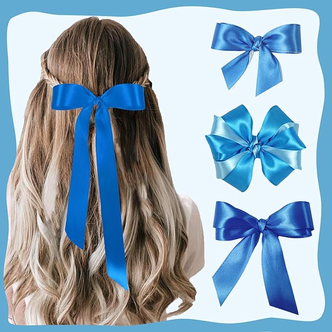 150 Yards Blue Satin Ribbon 1-1/2 Inch 6 Rolls Assortment Ribbons for Crafts Gift Wrapping Flower Bouquet Wedding Invitations Birthday Party Festival Decoration Hair Bows