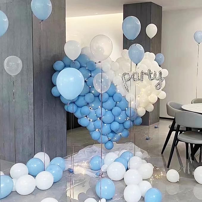 KAWKALSH 200pcs Light Blue Balloons 5 Inch, Small Mini Latex Balloons for Party Birthday Baby Shower Anniversary Festival Arch Garland Decoration