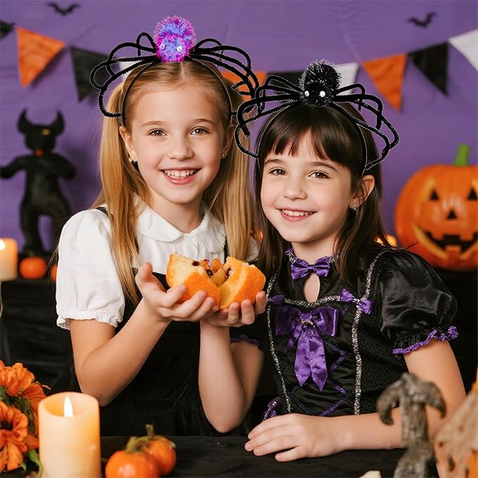 Halloween Headbands, Purple Spider Hairband Halloween Accessories for Cosplay Woman Man (Purple)