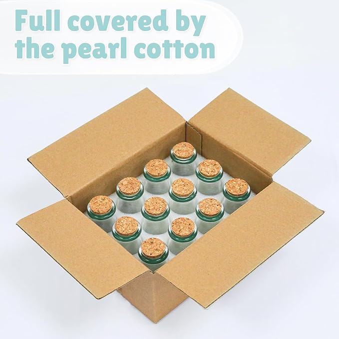 OurWarm 3.4oz Small Glass Jars with Lids, 12PCS Mini Glass Jars with Cork Twine Tags & Stickers, Versatile Potion Bottle Honey Spice Vials Candy Jars for DIY Crafts Birthday Wedding Gifts Party Favors