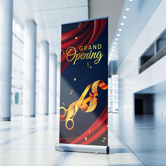 Custom Retractable Banner/Portable Personalized Customizable Pull-up Roll Up Banner with Stand and Travel case for Advertising, Business, Events