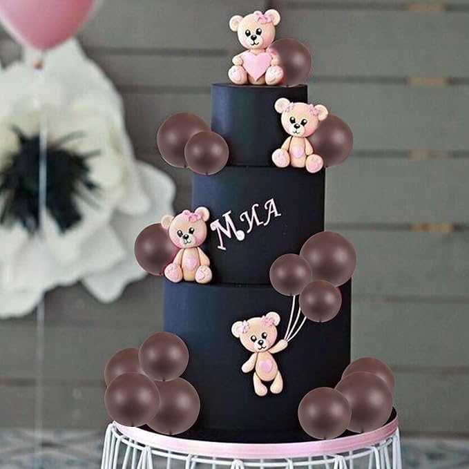 Gyufise 30Pcs Ball Cake Toppers Balls Cupcake Toppers Foam Ball Shaped Cake Picks DIY Balloons Cake Insert Topper for Wedding Enagement Baby Shower Birthday Party Cake Decorations Supplies Coffee