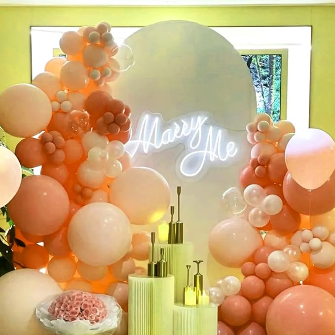 130pcs Peach Balloons Different Sizes 18" 12" 10" 5" Pastel Orange Latex Balloon Garland Arch Kit for Birthday Baby Shower Graduation Wedding Gender Reveal Anniversary Party Decorations