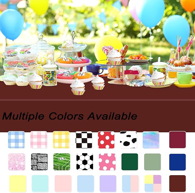 WNINK 6 Pack Maroon Tablecloths Burgundy Disposable Table Covers 54" x 108" Table Cloths for BBQ Birthday Picnic Bridal Shower Engagement Wedding Plastic Table Cloths for Parties