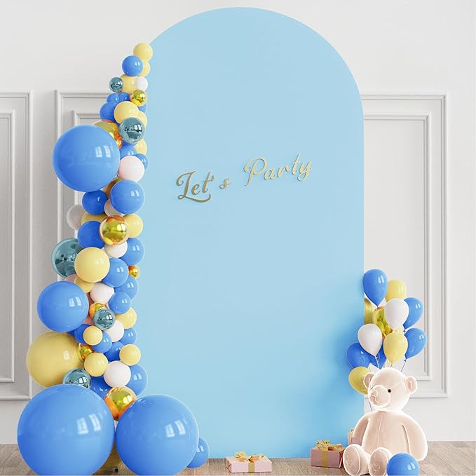 Wokceer 7.2 FT Wedding Arch Backdrop Stand and Arch Cover Metal Arch Stand with Arch Stand Cover for Birthday Party Wedding Ceremony Bridal Baby Shower Event Decor