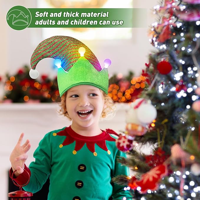 Elf Hat Felt Elf Hat with Jingle Bells Santa Hats Hat Great Holiday Party Costume New Year Gift Ideas and Accessory