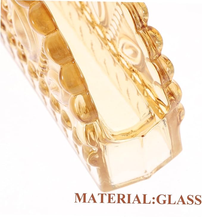 Vintage Amber Glass Napkin Holder Paper Tissue Dispenser for Tabletop Storage Upright Servilleteros for Parties Restaurants Cafes and Home Use