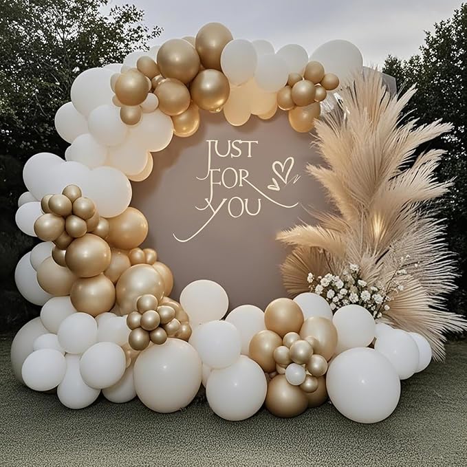 White Sand Balloons 100 Pack, 12 Inch Latex Helium Cream White Balloons Garland for Elegant Birthday Wedding Baby Shower Graduation Arch Party Decorations